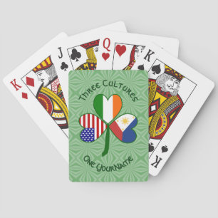 Filipino Irish Flaggor Shamrock Personalize Casinokort