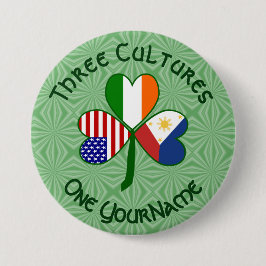 Filipino Irish Flaggor Shamrock Personalize Knapp