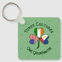 Filipino Irish Flaggor Shamrock Personalize Nyckelring