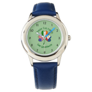 Filipino Irländsk USA Shamrock Flag Personlig Armbandsur