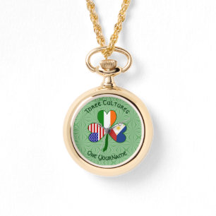 Filipino Irländska Amerikanska flaggor Shamrock Di Armbandsur