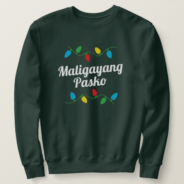 Filipino jul Sweater Pasko sa Pilipinas Lång Ärmad Tröja (Design framsida)