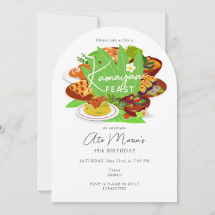 Filipino Kamayan Piesta Kaarawan Birthday Dinner Inbjudningar