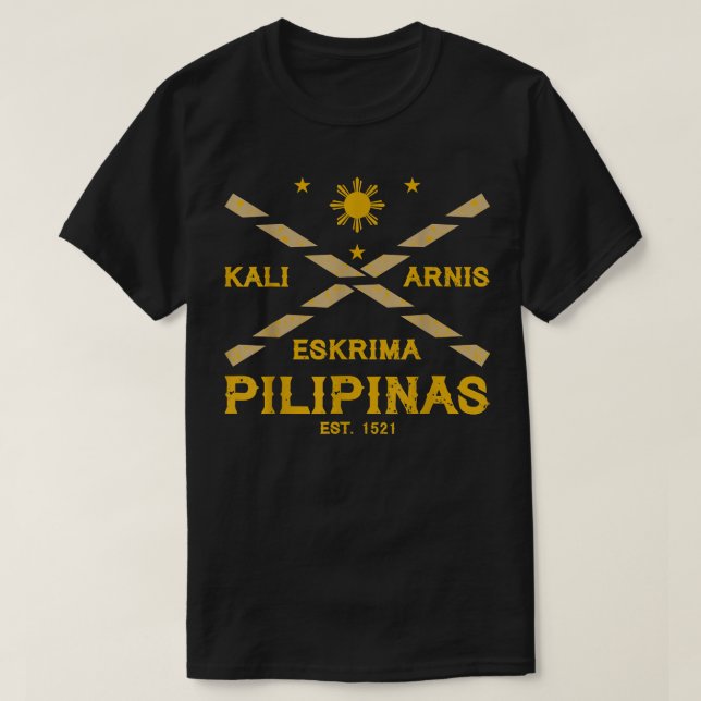 Filipino Martial Art Eskrima Kali Arnis T Shirt (Design framsida)