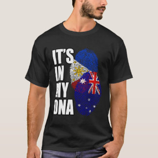 Filipino och Australian Mix DNA Flagga Heritage T Shirt