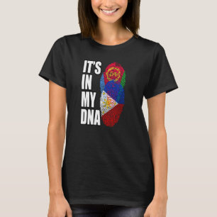 Filipino Och Eritreansk Mix DNA Flagga Arv T Shirt