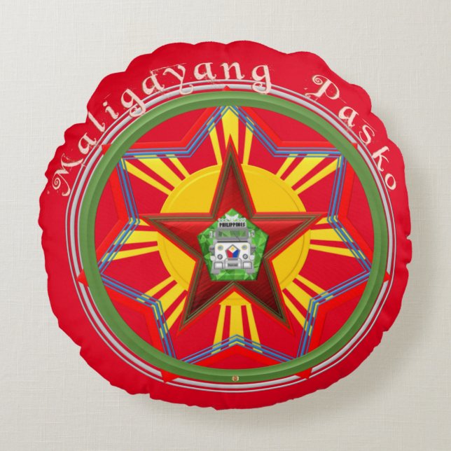 Filipino Parol, Jeepney, Filippinernas Flagga Rund Kudde (Framsidan)