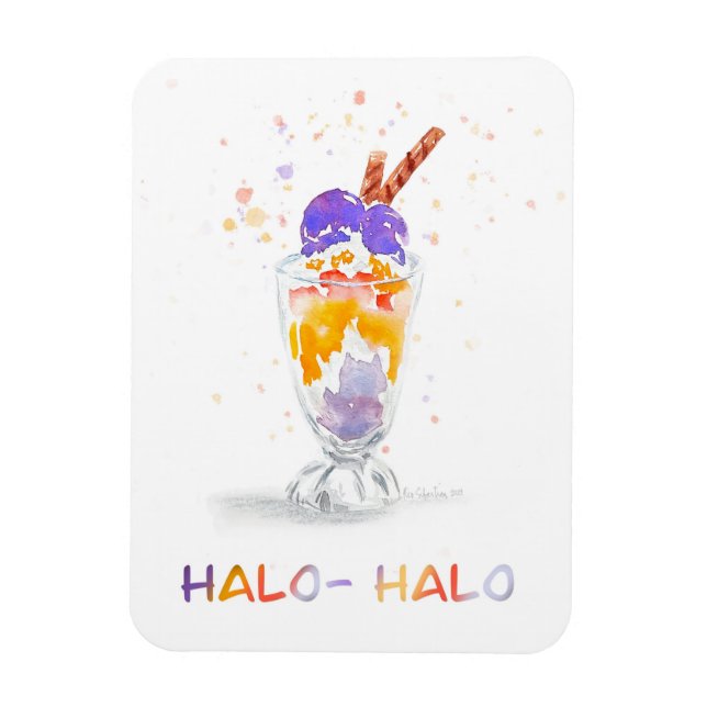 Filipino/Philippine Halo Halo Watercolor Magnet (Vertikal)