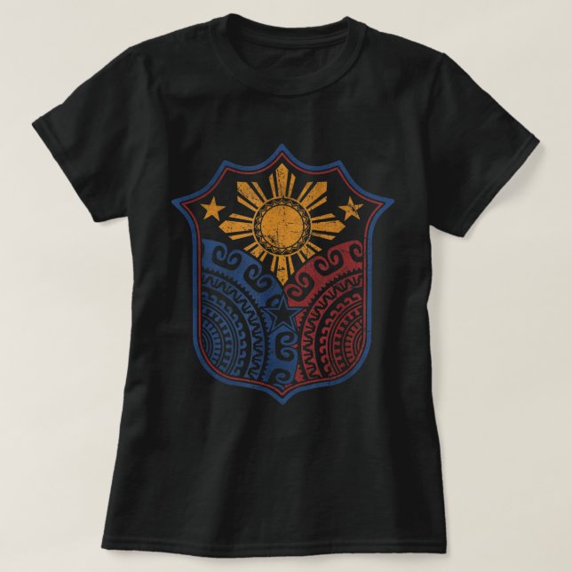Filipino Pinoy Pride Mandala Tribal Proud Philipp T Shirt (Design framsida)