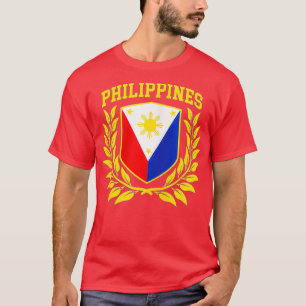 Filipino Pride med Philippine Flagga Vapensköld Zi T Shirt