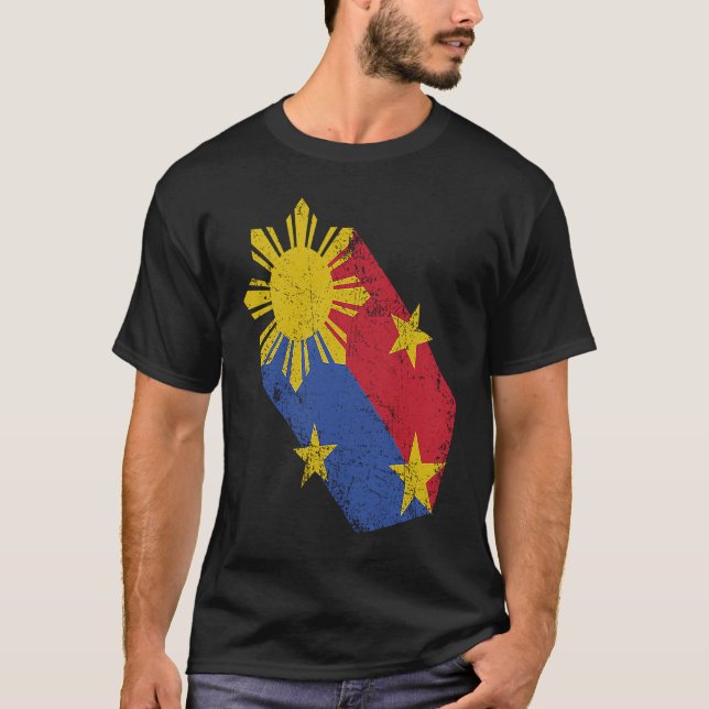 Filipino Pride Philippine Flagga Proud Pinoy Pinay T Shirt (Framsida)