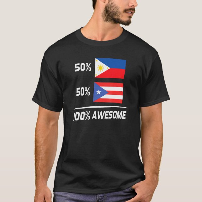 Filipino Puerto Rican Flagga Filippinerna Puerto R T Shirt (Framsida)