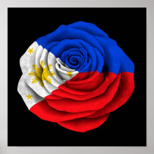 Filipino Ro Flagga on Black Poster