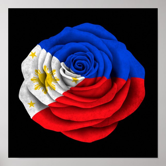 Filipino Ro Flagga on Black Poster (Framsidan)