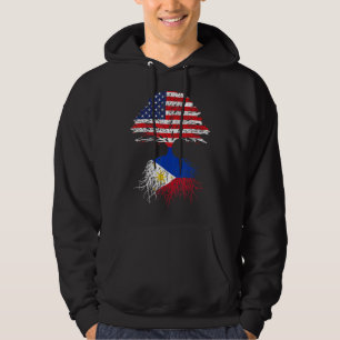 Filipino Roots American Grown Filippinerna Usa Trä Hoodie