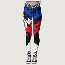 FILIPINO ROOTS Grått Lettering Leggings
