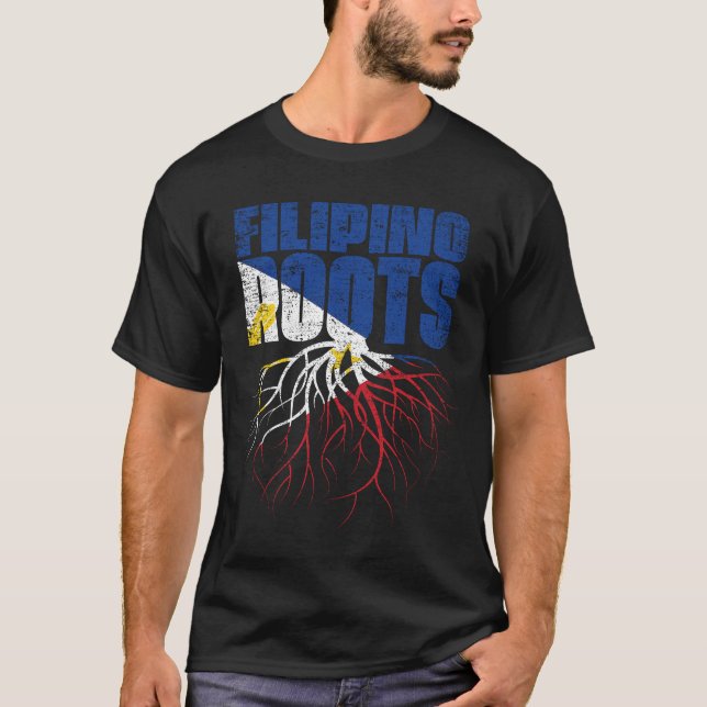 FIlipino Roots Philippines Heritage Flagga T Shirt (Framsida)