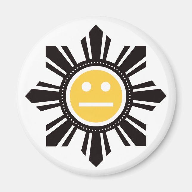 Filipino Sol Ansikte - Gult Magnet (Framsidan)