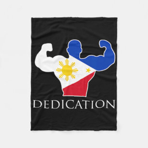 Filipino Weightlift Philippines Flagga Bodybuild Fleecefilt