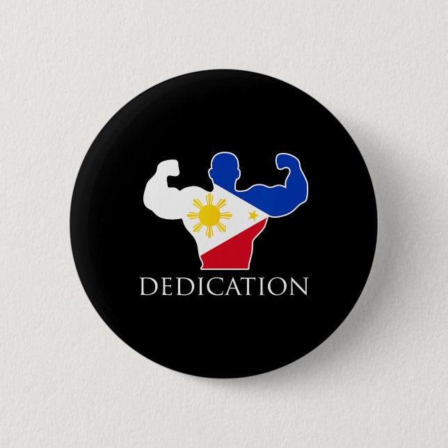 Filipino Weightlift Philippines Flagga Bodybuild Knapp (Framsida)
