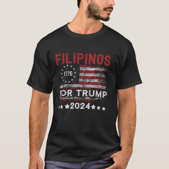 Filipinos For Trump American and Filippinerna Patr T Shirt (Framsida)