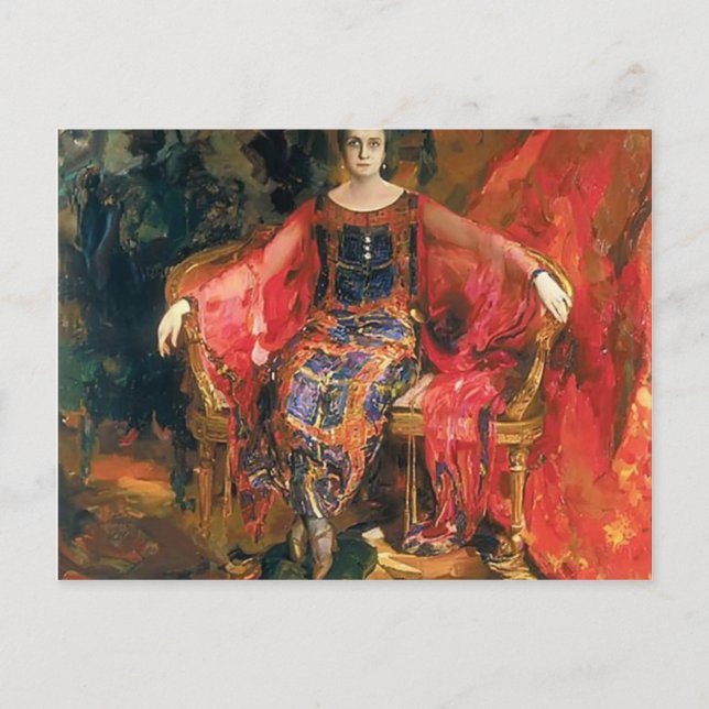 Filipp Malyavin- Porträtt i Alexandra Balashova Vykort (Framsida)