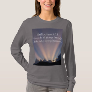 Filippensarna 4:13 Kristna Kvinnors Långärmad T-Sh T Shirt