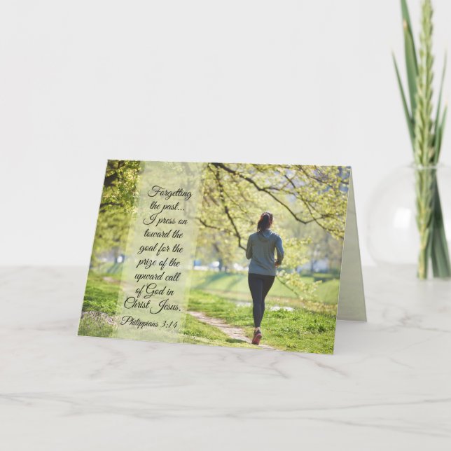 Filipper 3:13-14 Jag fortsätter mot målet Kort (Framsida)
