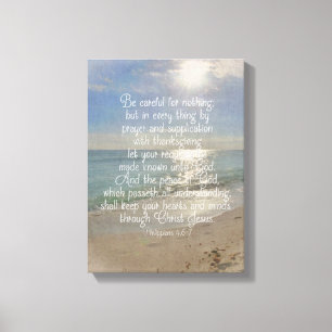 Filipper 4:13 Bible Verse Beach Christian Art Canvastryck