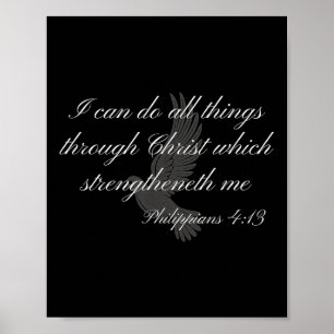 Filipper 4_13 Christian Thned Bible Verse Desi Poster