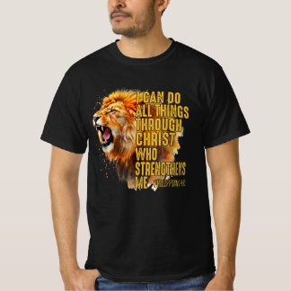 Filipper 4:13 Religiösa Lejon Strengthens T Shirt