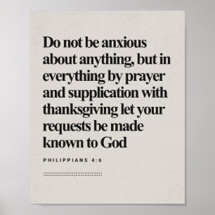 Filipper 4:6 - "Anxious for Ingenting" Bibel Poster