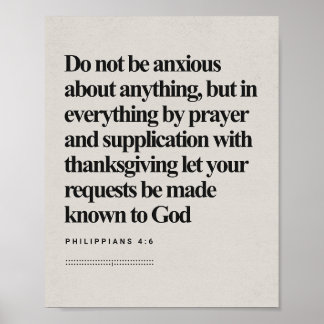 Filipper 4:6 - "Anxious for Ingenting" Bibel Poster