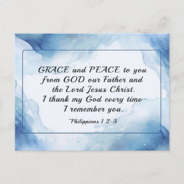 Filipperbrevet 1:2-3 Nåde och frid åt er, Bibeln Vykort