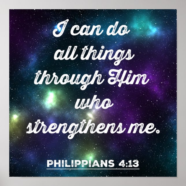 Filipperbrevet 4:13 Bibelvers Poster (Framsidan)