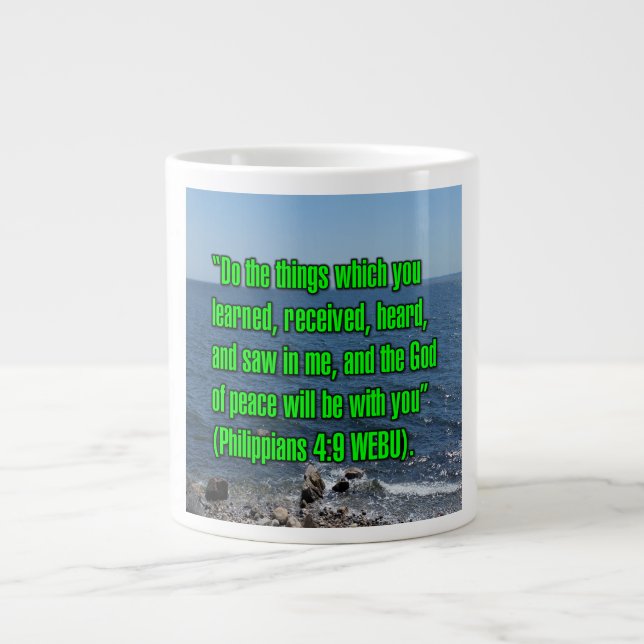 Filipperbrevet 4:9 WEBU Mug Jumbo Mugg (Framsidan)