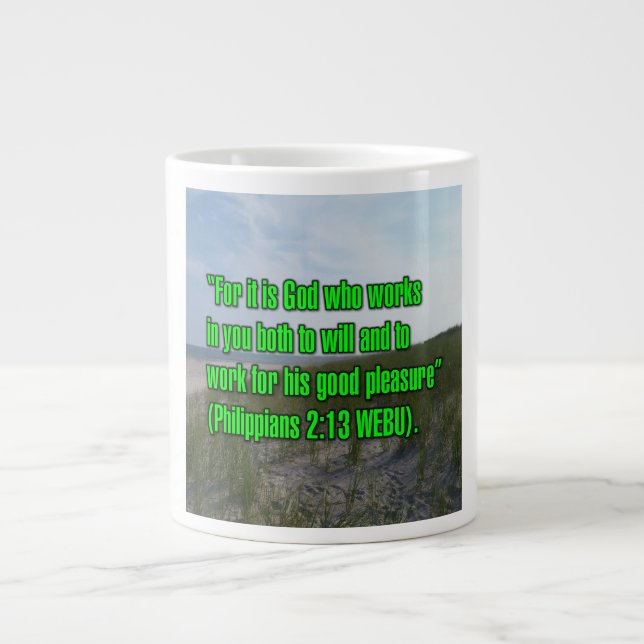 Filipperna 2:13 WEBU Mug Jumbo Mugg (Framsidan)
