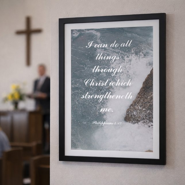 Filipperna 4:13 Bibelvers Majestätiska havet  Poster (Skapare uppladdad)