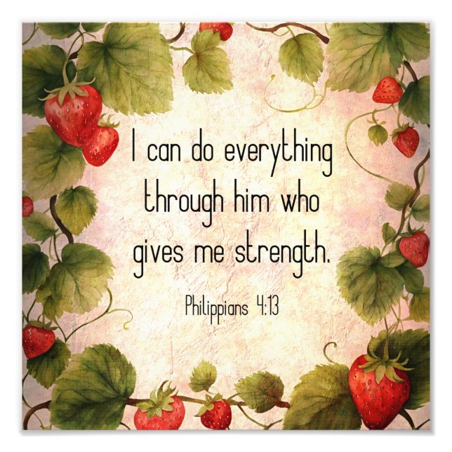 Filipperna 4:13 Bibelvers på Tidlös Design Fototryck (Framsidan)