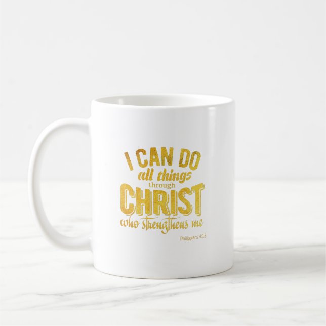 Filipperna 4:13 Guld Kristendom Kaffemugg (Vänster)