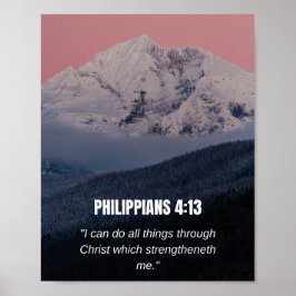 Filipperna 4:13 KJV Bibelvers Berg & Skog Poster