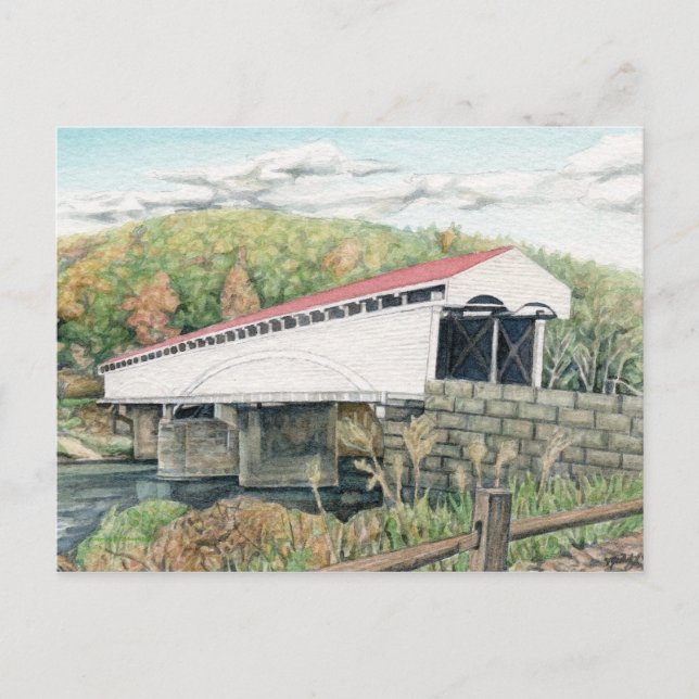 Filippi Covered Bridge Postcard Vykort (Framsida)