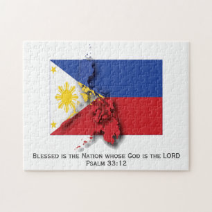 FILIPPINER Delad nation FILIPINO FLAGGA Pussel