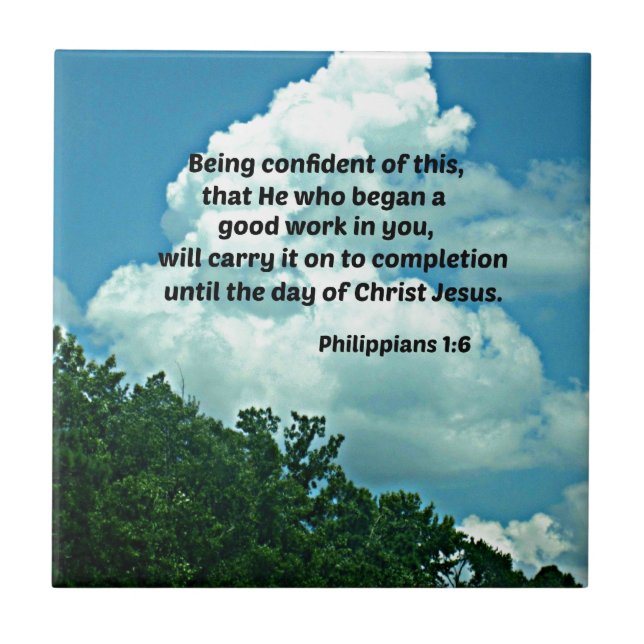 Filippinerna 1:6 Att vara säker på detta... Kakelplatta (Framsidan)