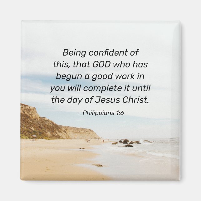 Filippinerna 1:6 GOD som har påbörjat bra Magnet (Framsidan)