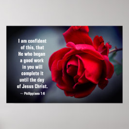 Filippinerna 1:6 Jag är säker på denna bibelverse Poster