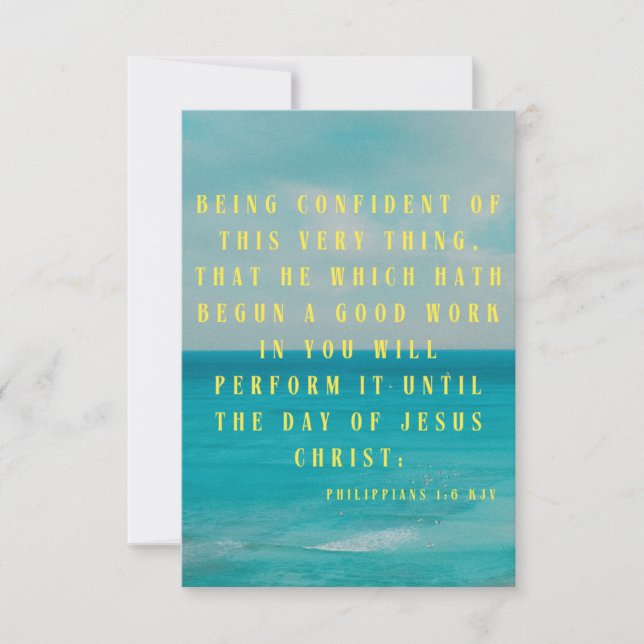 Filippinerna 1:6 KJV Bible Scripture Pic Hälsning Kort (Framsida)