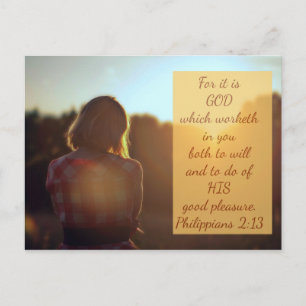 Filippinerna 2:13 - Bläck Verse Postcard Vykort