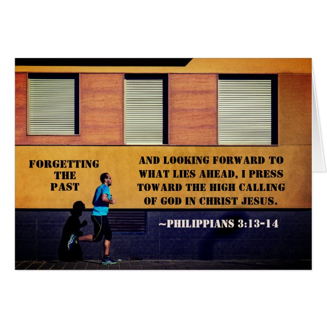 Filippinerna 3:13-14 Smidning av det tidigare kort (Framsidan Horizontal)