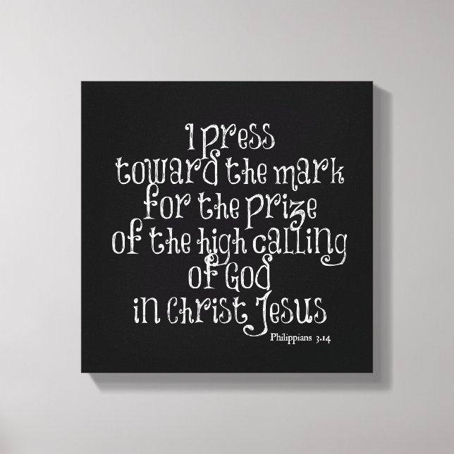 Filippinerna 3.14 Bible Verse Canvastryck (Framsida)